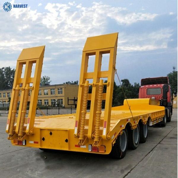 3 Axles 60 Ton 13m Lowboy Heavy Duty Semi Trailer With Mechanical Ladder