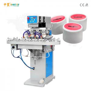 China 4 Color 6000pcs/Hr Semi Automatic Pad Printing Machine With Conveyor on sale