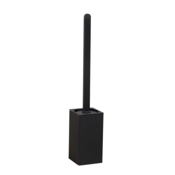 Black Square Toilet Brush And Holder Metal Bathroom Brush Silicon Toilet Brush