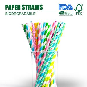 Quality Custom biodegradable food grade 10mm millimeter colorful kraft paper straws for milk tea party wholesale