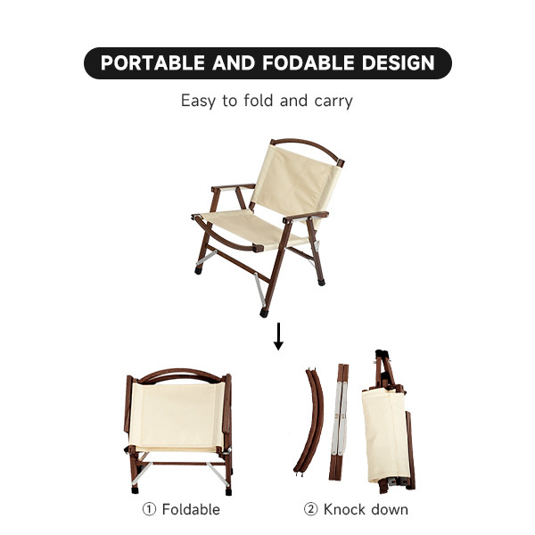Portable wooden chair with carry bag