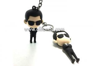 Quality Promotional action figures custom cool man shape keychains function cartoon figures supply wholesale