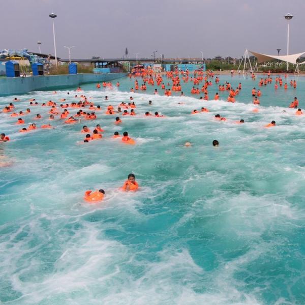 Wave Pool Aqua Park Fiberglass Artificial Wave Pool Machine For Water Park Slide Equipment