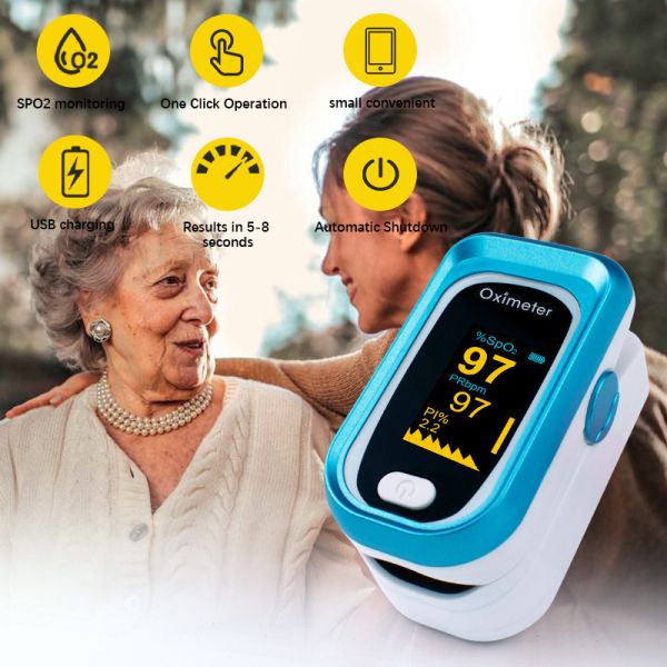 Fingertip Pulse Oximeter for Sport Health One-Click Operation with Results in 8 Seconds