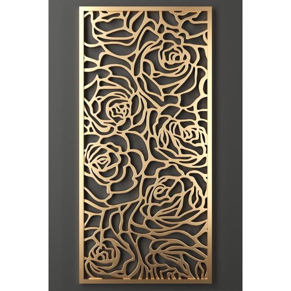 Laser cut stainless steel Polished/ Satin Brushmetal screen for interior decoration
