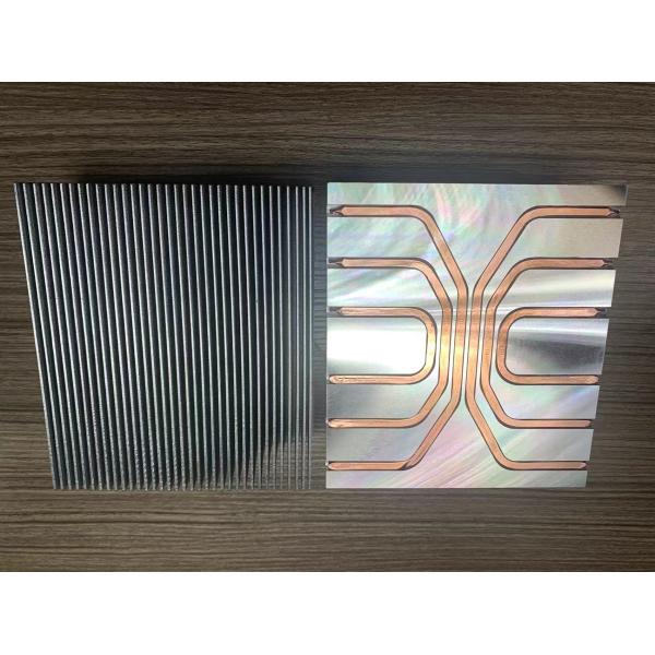 Copper Pipes Bonded Fin Heat Sink Aluminum Skiving Burried OEM For Locomotives