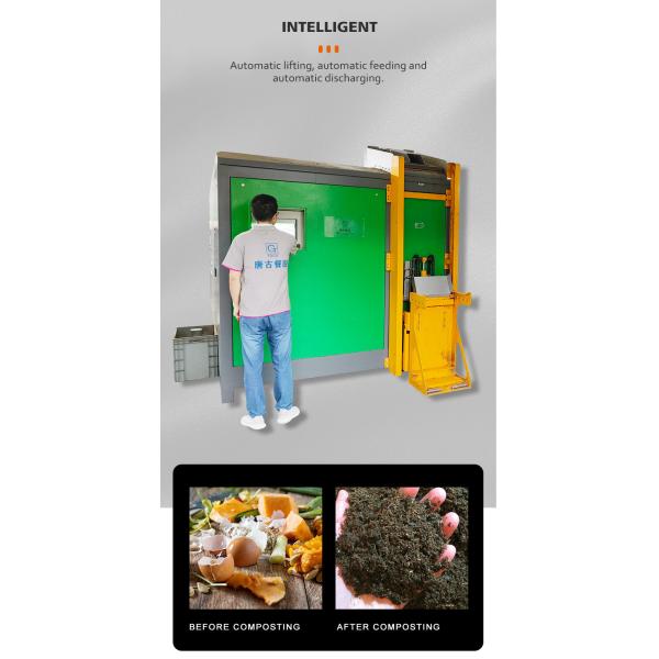24hr Microbial Fermentation Commercial Compost Grinder Garbage Waste Recycling Machine