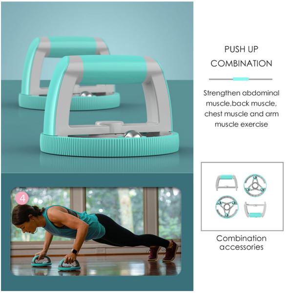 PP Stable Handle Multifunction Abdominal Exercise Wheel Ab Wheel Roller Set