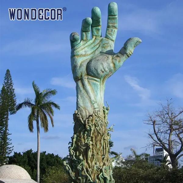 Large Outdoor Garden square Metal Decorative Hand Bronze sculpture