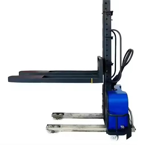500kg 1000kg 1300 Mm Semi Electric Portable Stacker Self Loading Forklift For Container Use