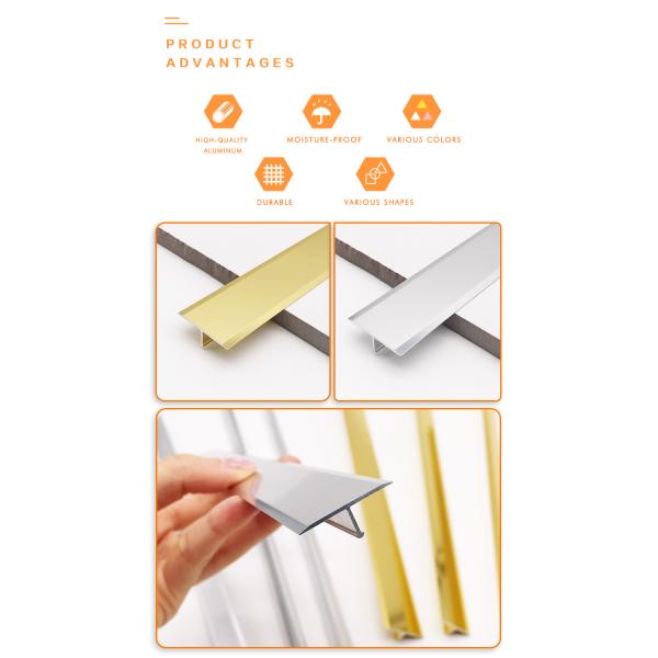 Ceramic Border Gold Aluminum T Transition Strip Edge T Shape Aluminum Tile Trim