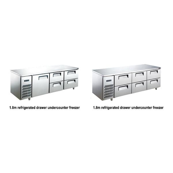 1 + 2 Drawers Under Counter Chiller Under Bench Freezers For Restaurant Salad Bar