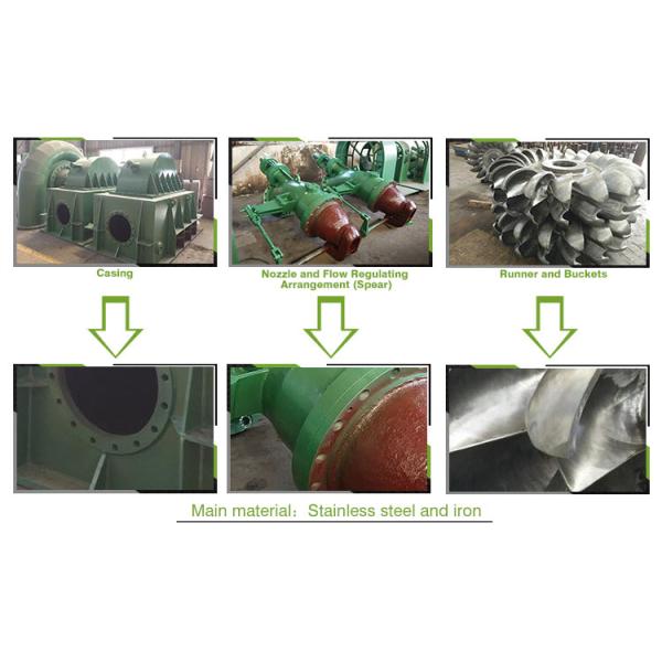 92% Efficiency Micro Horizontal Pelton Turbine 2800kw For Hydro Power Plant