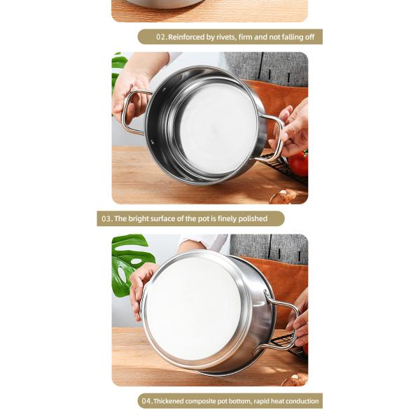 Multi-function Kitchen Cookware Cooking Pot Set Stainless Steel Cookware Sets With Thick Stainless Steel Handle