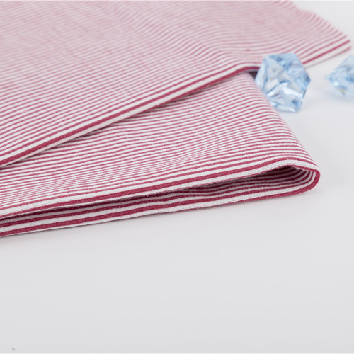 40S Striped Knit Fabric Double Yarn Soft Textured 200gsm Pure Cotton For Sportswear