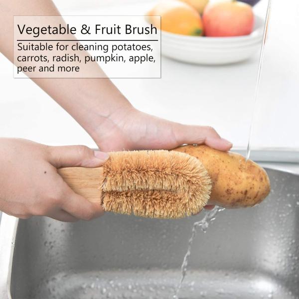 4pcs Set Kitchen Scrub Brush Natural Cleaning 7.09*3.15cm