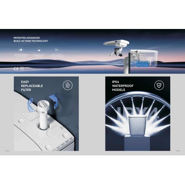 Built In Smart Toilet Bidet Elongated with Heated Seat Automatic Flush Dryer Night Light