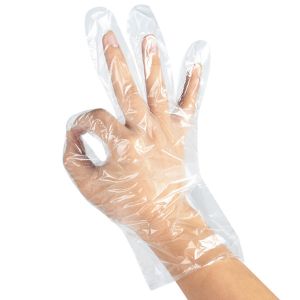 Customizable Thickness Disposable PE Gloves , Disposable Clear Plastic Gloves