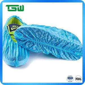 Blue 60gsm Waterproof Anti Skid Disposable Shoe Covers