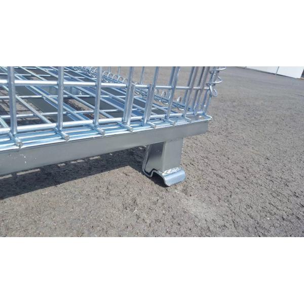 Customized Industrial Wire Mesh Containers Stackable Galvanized Steel Foldable Wire Mesh Pallet Cage