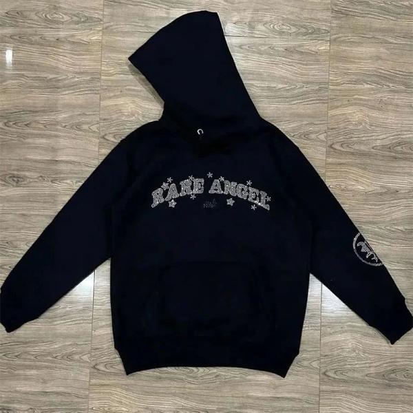 S-5XL Rhinestone Pullover Hoodie French Terry Streetwear Mens Hoodies 360 Grams