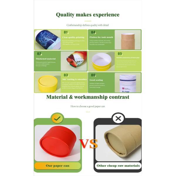 Biodegradable Cylindrical Custom Cardboard Tube Packaging For Tea And Edible Salt