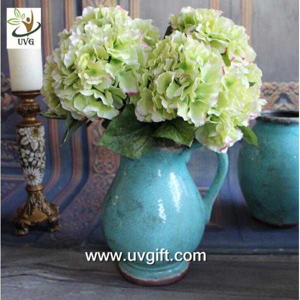 UVG FHY22 White decorative fabric flower artificial hydrangea for wedding table decoration