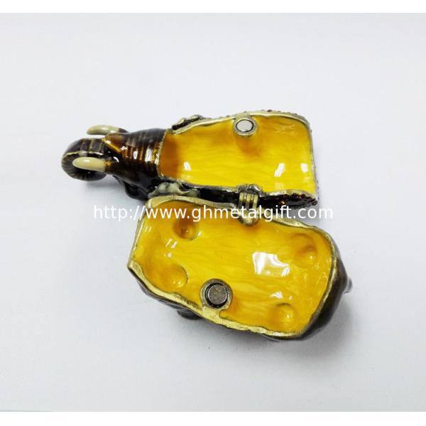 Elephant trinket jewelry box petwer metal jewelry box display box