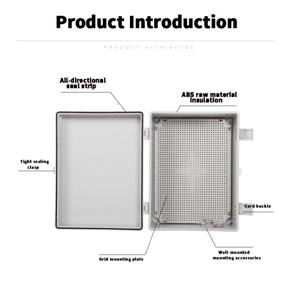 Outdoor Solar PV Mounting System Plastic Waterproof ABS Meter Electrical Buckle Control Cable Distribution Box