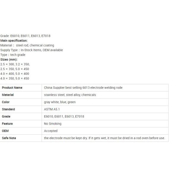 ABS AWS E6013 China Welding Rod Brand E6013 Welding Rod Price 2.5mm 3.2mm 4.0mm 5.0mm Mild Steel Welding Electrode Manufacturer