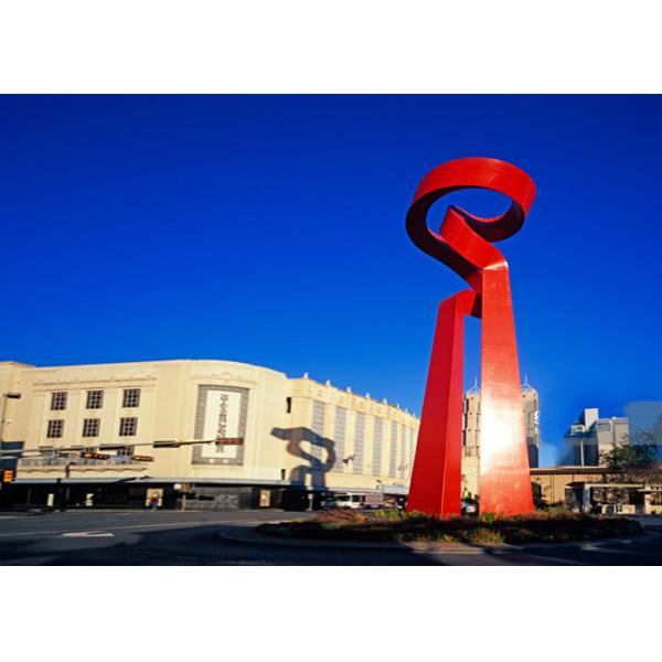 Commercial Building Decoration Outdoor Metal Sculpture Stainless Steel Red Surface Finished