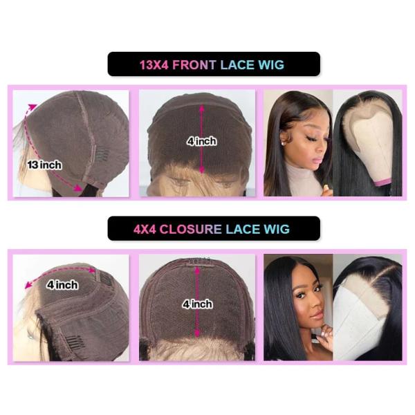 250% Density 13x6 HD Lace Frontal Wig Bone Straight Human Hair For Black Women