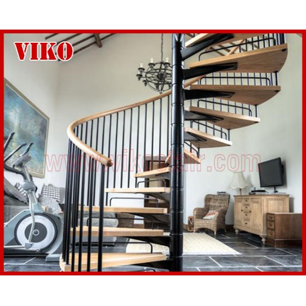 Spiral StaircaseVH20S Baluster Carbon Steel Tread Beech 304 Stainless Steel Stainless Steel Stair Handrail Railing Glass