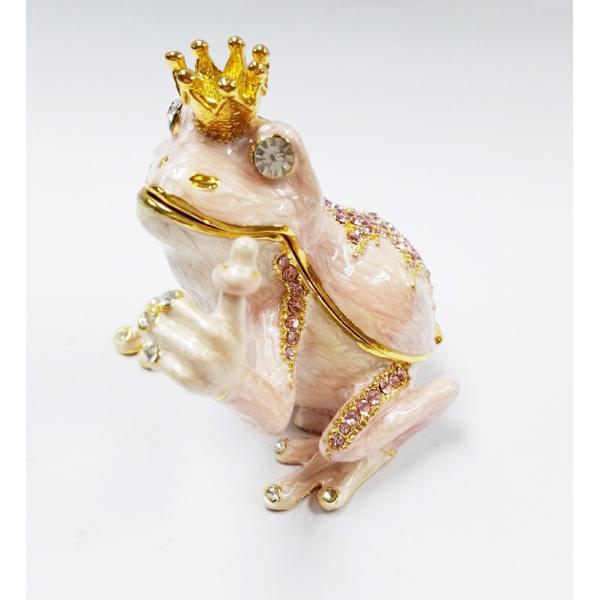 New frog animal pewter cartoon jewelry box metal gift box Frog trinket box