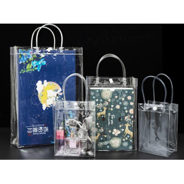 Custom Printed Logo Handle Translucent Plastic PE Shopping Bag