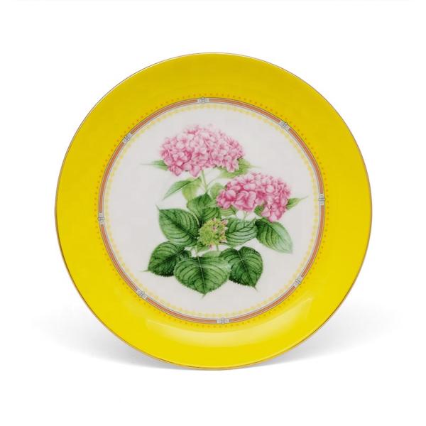 Pink Floral Design Porcelain Cups Decal Luxury Coffee Tea Cup And Saucer With Colorful Rim