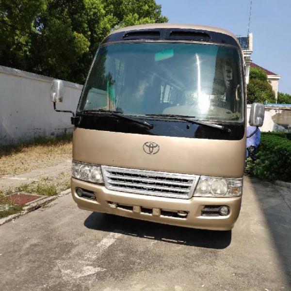 Clean Golden Color 39000km Used Toyota Coaster Bus With Left Steering