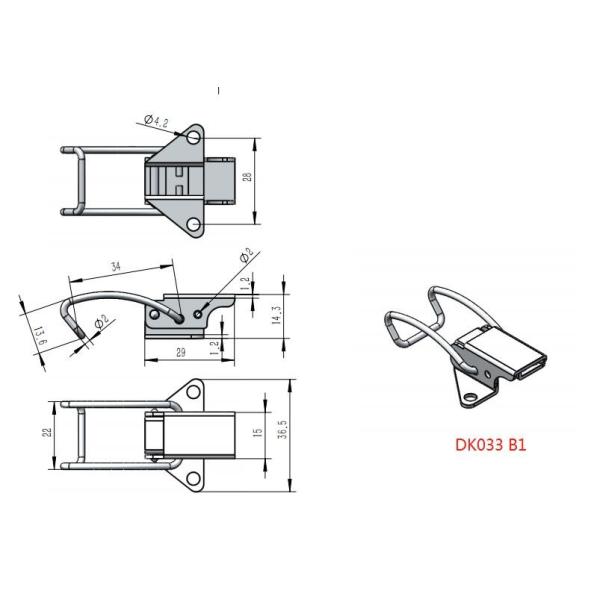 DK033 Durable Small Stainless Steel Toggle Latch For Lampshade Chimney