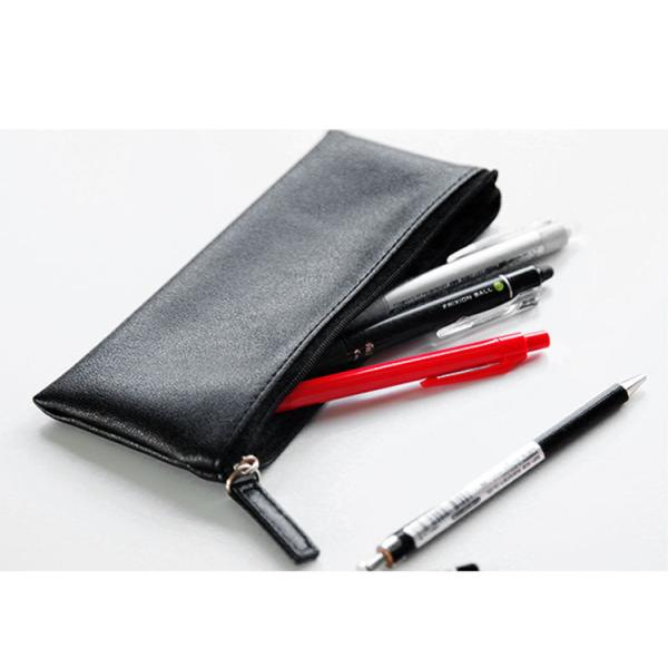 Simple pen bag large capacity students simple creative PU leather carry-on handbag makeup pencil case