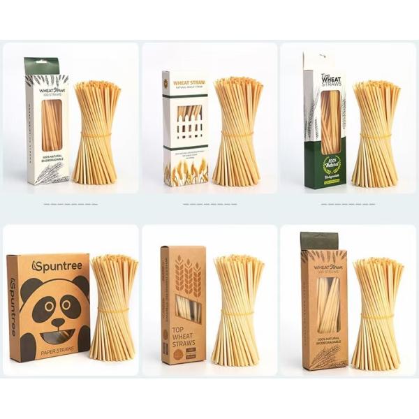 3-5mm 200mm Wheat Straw Biodegradable Hotels Cafes