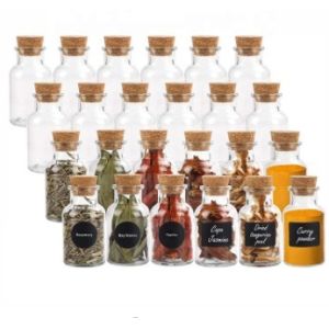 Quality 5oz Kitchen Seasoning Empty Spice Jars With Cork Lids And Labels wholesale