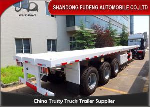 Quality White 3 Axles 40/45 Feet Flatbed Container Trailer With 12 Units THT Lock wholesale