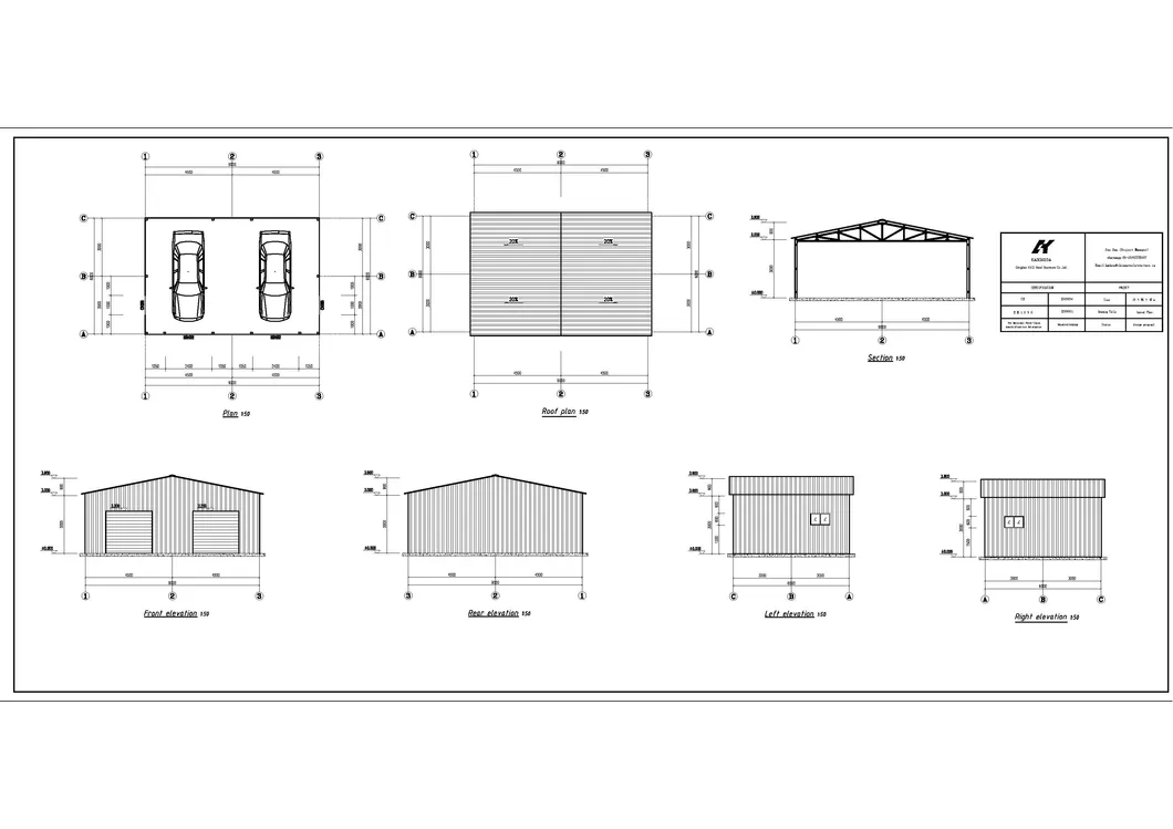 54 M2 Prefab Lightweight Steel Frame Garage Carport Storage Shed