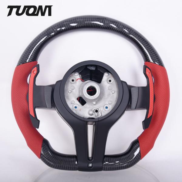 Lightweight Luxury Cars Carbon Fiber Bmw Steering Wheel With LED Paddles