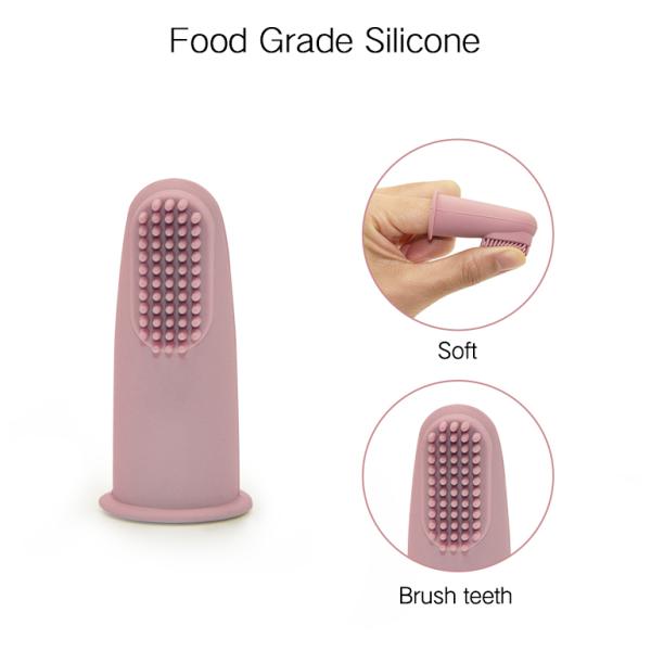 Natural Silicone CPSIA Baby Finger Toothbrush For Training Teething