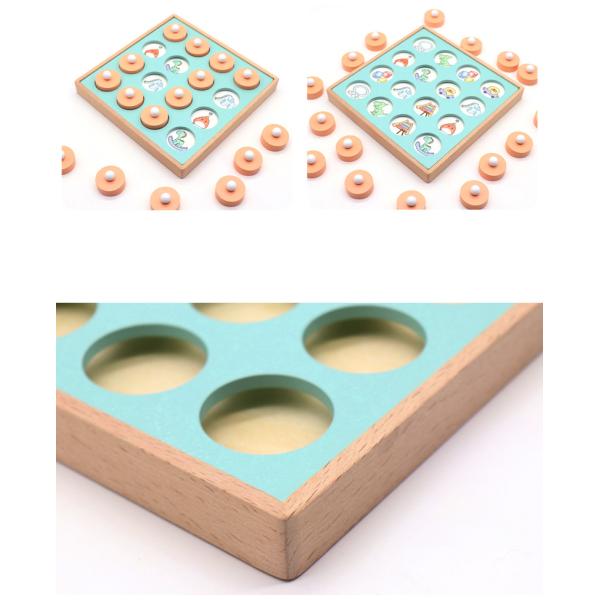 Montessori 3D Unisex Memory Match Puzzle Game Chess Toy
