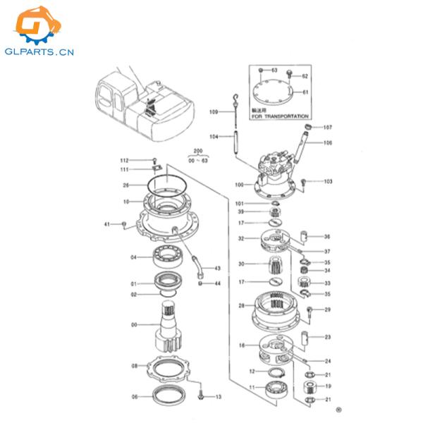 9148922 Swing Gearbox Swing Device Reducer for Hitachi EX200-5 Excavator