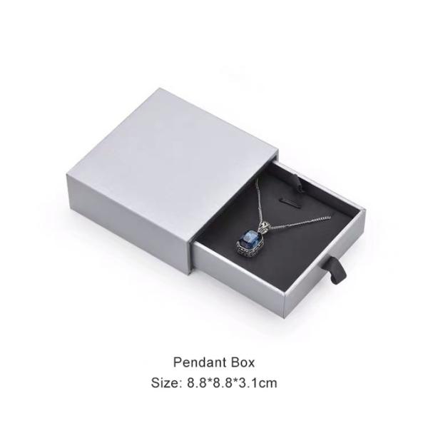 Grey Square Small Cardboard Jewelry Gift Boxes For Necklaces Pendant Bracelet