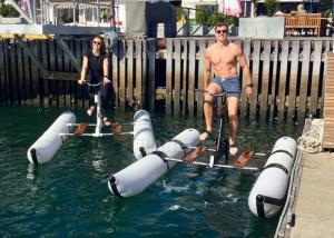 China PVC Inflatable Sea Banana Pontoon Boat Tube For Floating Water Bike on sale