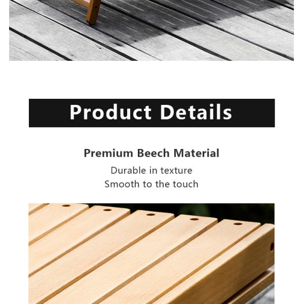 Close-up of beech wood folding table surface